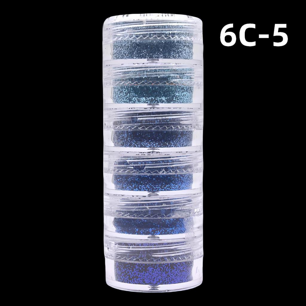 Набор из шести предметов с блестками для нейл-арта 2025: Золотой глиттер, пайетки, стразы и флэш-гель-лак