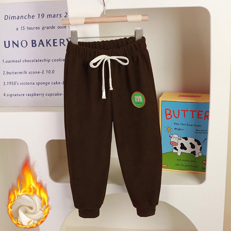 Детские ребристые полосатые брюки - осенне-зимние вельветовые брюки с длинными штанинами для мальчиков и девочек