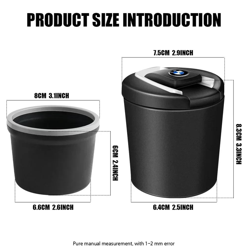 LVLAV1 Car Ashtray Storage Cup Smokeless with LED Light Car Styling For BMW E36 E46 E90 E60 E39 F30 F10 F20 X5 E70 E53 G30 E91 E92 E93