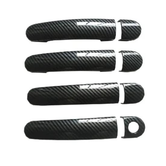 Door Handle Plastic Imitation Carbon Fiber Cover Trim fit for Volkswagen VW Polo Mk4 Mk5 6R Car Accessories Styling Stickers