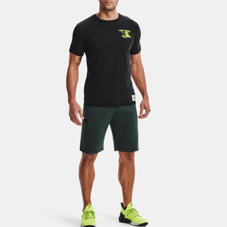 Under Armour Project T Shirts Men's Black Crew Neck Moderate Straight Fit Unisex 1361725-001