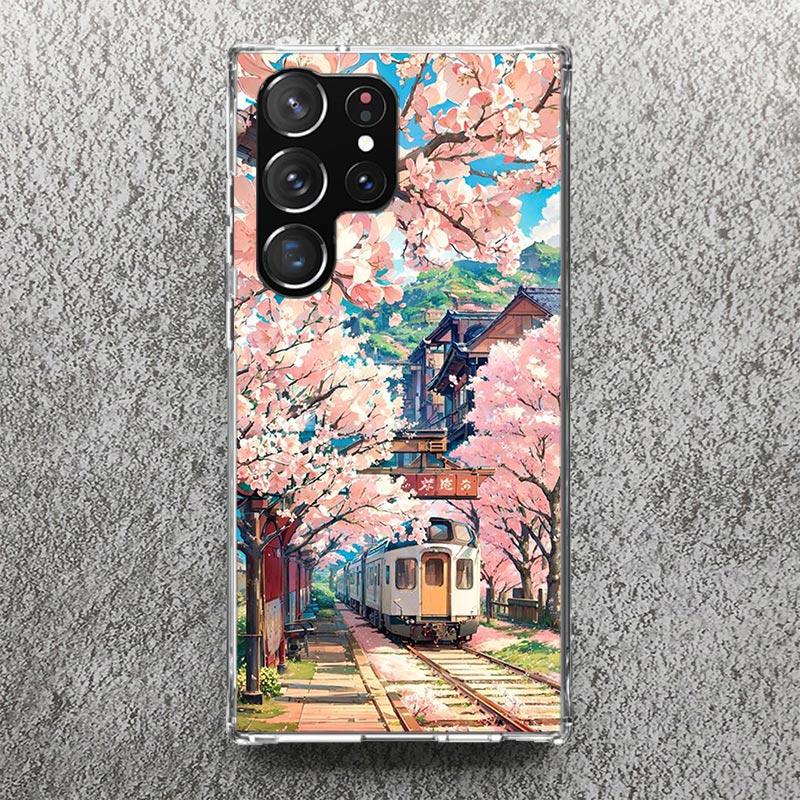 Эстетичный Аниме Пейзаж Чехол для Телефона Для Samsung Galaxy S25 S24 S23 Ultra S22 Plus S21 S20 FE S10 + S25Ultra S24U Мягкий Чехол-Оболочка