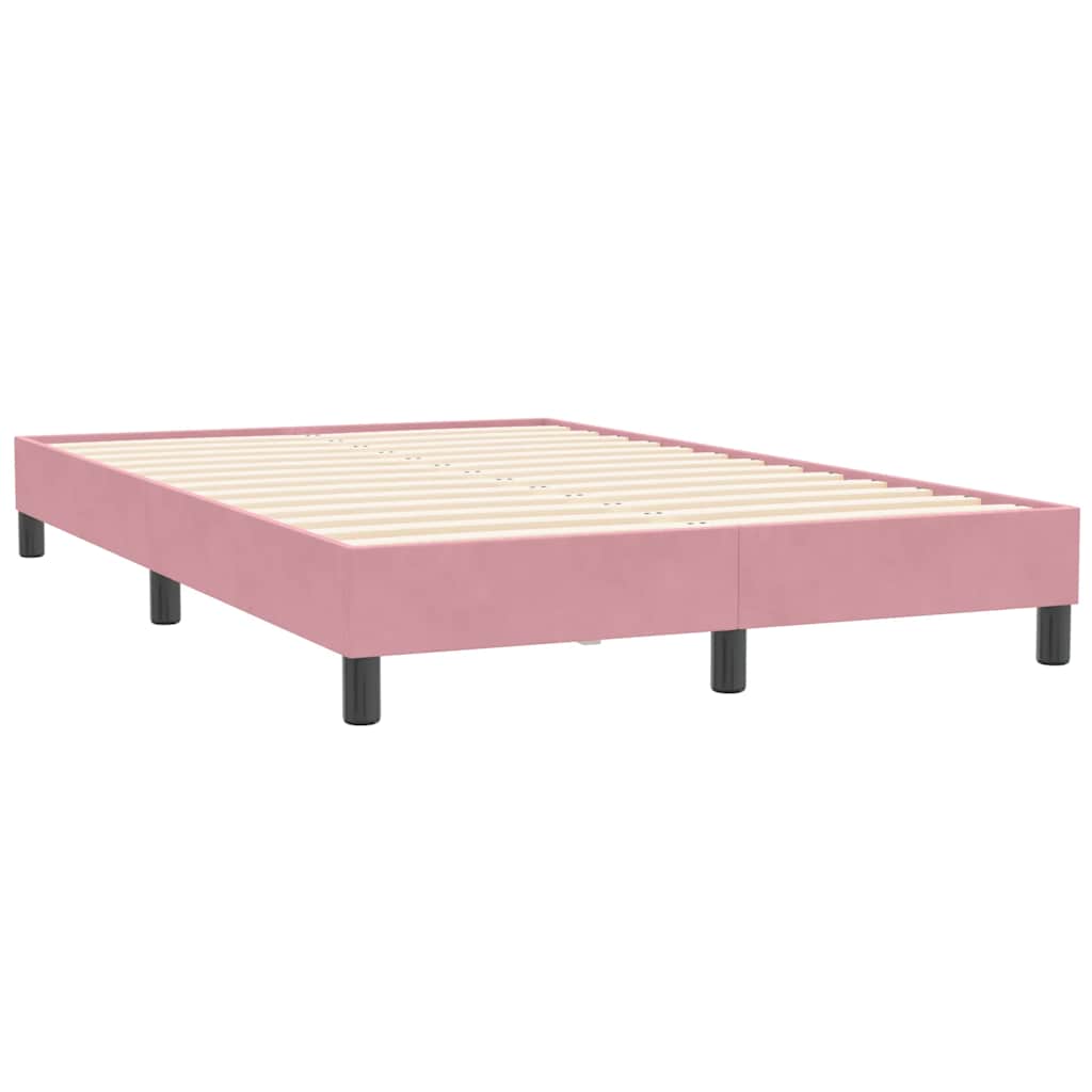 Box Spring Bed without Mattress Pink 120 x 210 cm Velvet