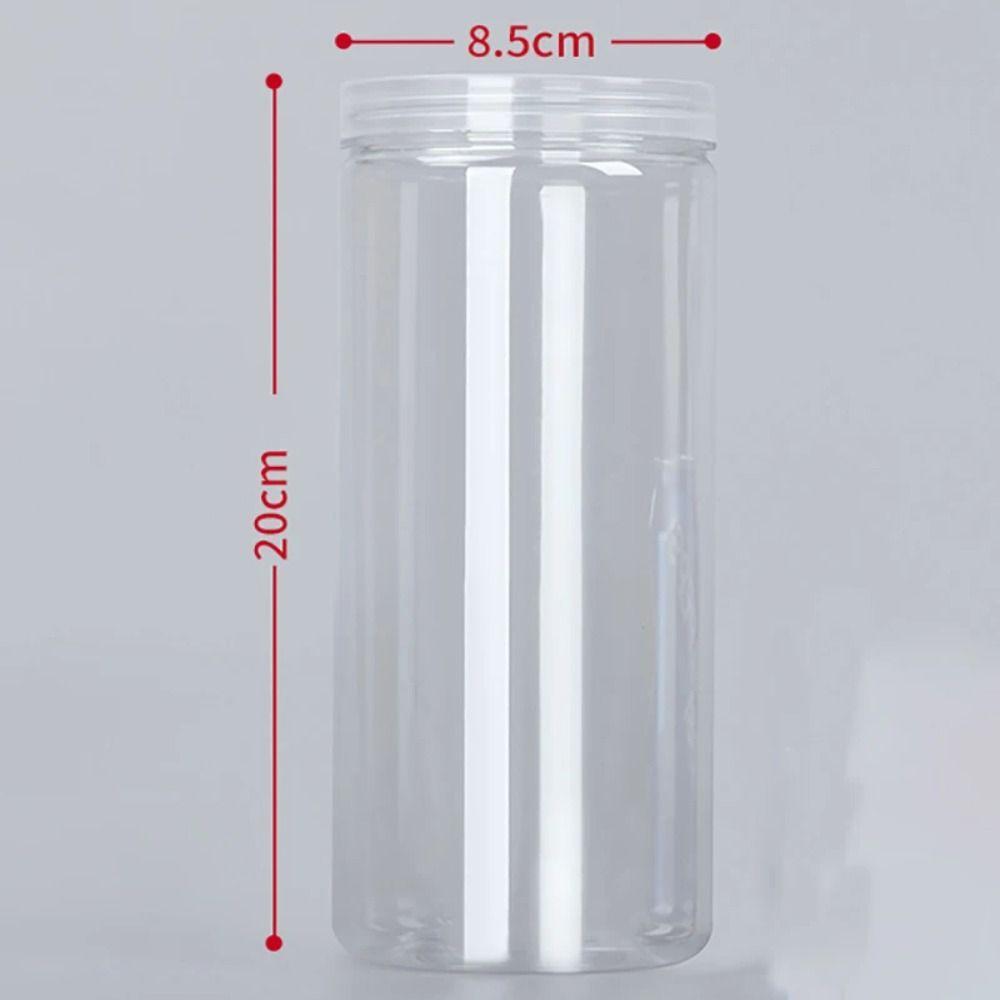 Clear Empty Packing Bottle Circular Storage Bucket Plastic Food Jar