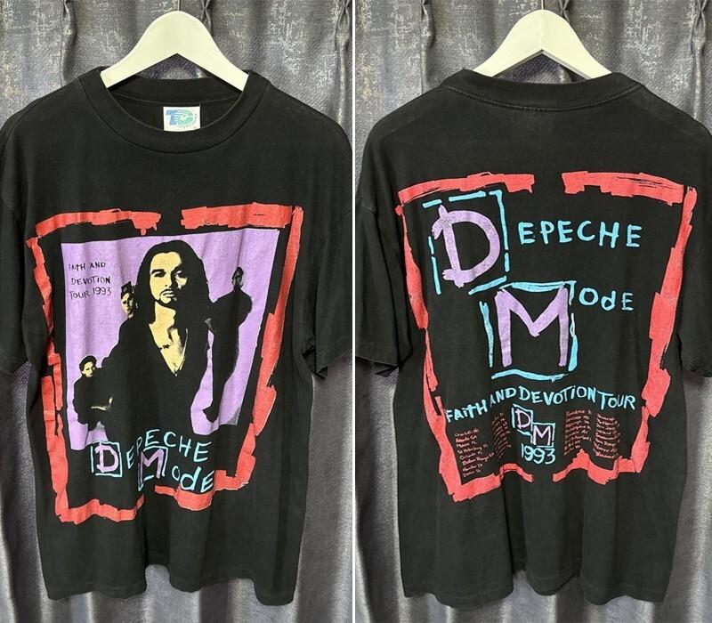 90s Depeche Mode Rock Band 2 side Unisex Black T shirt Classic NH19584