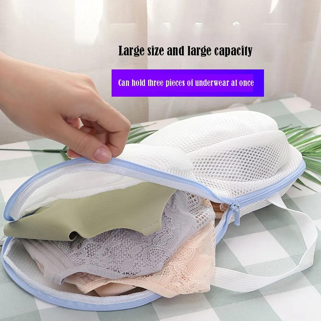 1/2Pcs Bra Laundry Bag Bra Wash Bag Mesh Laundry Washing Bag with Zipper Foldable Mesh Lingerie Underwear Mesh Bra Washer Bag