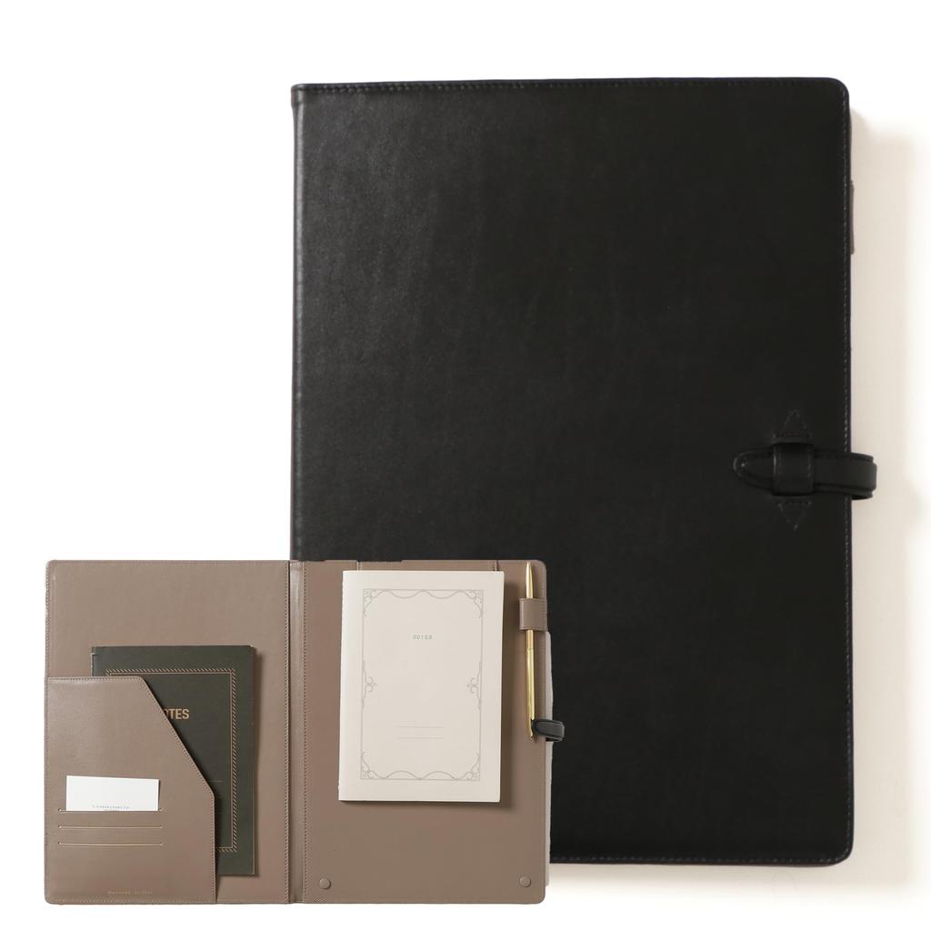 Тонкий кожаный органайзер из натуральной кожи, A4, кожа, коровья кожа, бизнес, черный, планшет, подарок, роскошь, зажим, файл, двухсекционный, многофункциональный,