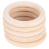 20Pcs Wood Baby Natural Teething Rings DIY Jewelry Circle Pendant Craft Making Accessory65mm