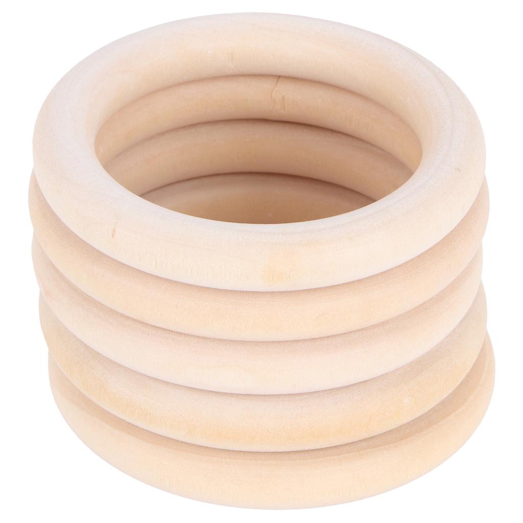 20Pcs Wood Baby Natural Teething Rings DIY Jewelry Circle Pendant Craft Making Accessory65mm