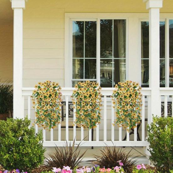 1/4 шт. Подвесной искусственный цветок фиалки, Устойчивый к УФ-лучам, Искусственный шелковый цветок