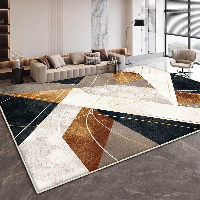 Современный геометрический дизайн ковер для гостиной простая декорация спальня нескользящие большие ковры офис журнальные столики мягкий коврик моющийся