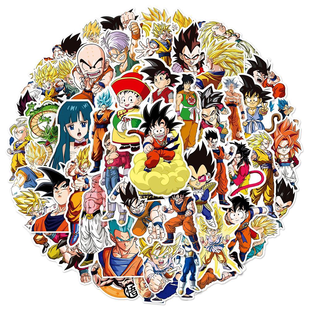10/30/50 шт. Крутые наклейки Son Goku Аниме Dragon Ball Мультяшные наклейки Super Saiyan для телефона, ноутбука, чемодана, граффити, наклейки для упаковки