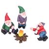 Miniature Dwarf Fire Ornaments Set Mini Resin Landscape Decoration for Garden Doll House