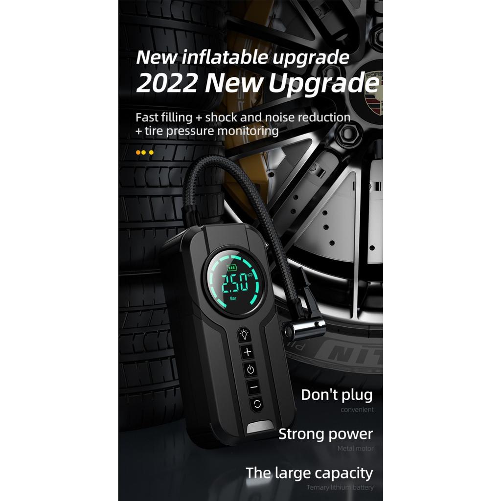 Portable Car Pump Tire Inflator Portable Inflatable Pump Bicycle Motorcycle Mini Digital Display Car Pump