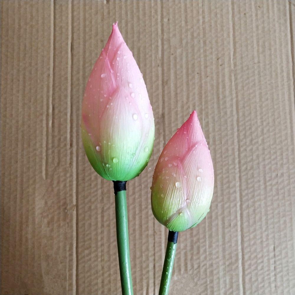 New Landscape Artificial Flower DIY Decoration Long Stem Artificial Lotus Artificial Flower Pole Lotus PU Green Plant