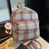 Милый мультяшный рюкзак для женщин в осеннем новом стиле в студенческом стиле, повседневная универсальная клетчатая сумка, мини-рюкзак