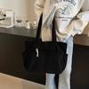Casual Corduroy Handbag Zipper Closure Light and Large Capacity Shoulder Bags Solid Color Women's Daily Commuter Tote