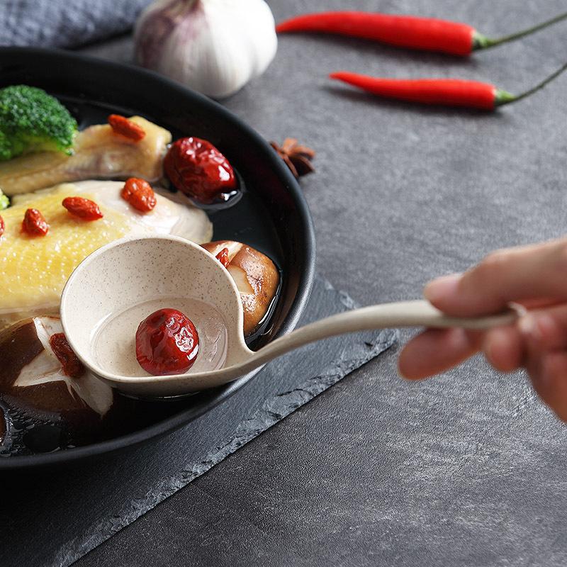 Пшеничная солома длинная ручка большая ложка бытовая каша кухня японская ложка пластиковая ложка ложка
