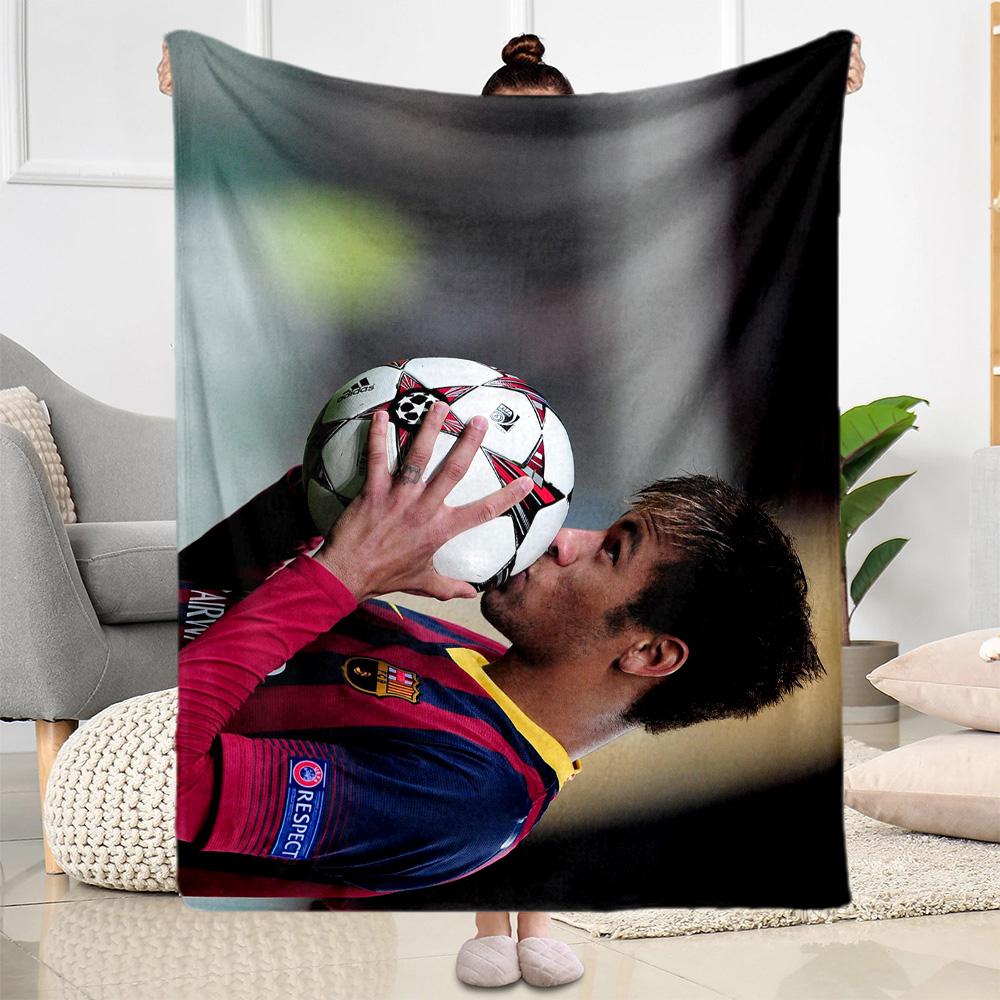 Neymar's Iconic Haircut Blanket Durable Comfort Perfect for Couch Picnics Sofa Four Seasons Multipurpose Playful Design