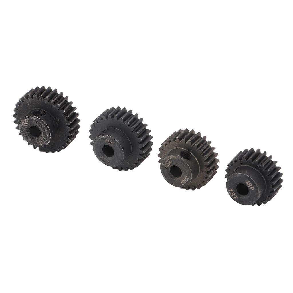 4Pcs RC Motor Pinion Gear 48P 23T 25T 27T 29T Rustproof Metal 48P Pinion Gear Set for 1/10 RC