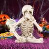 Статуя скелета на Хэллоуин, реалистичный череп, коллекционные фигурки, см., говорите, не слышите зла, домашний декор, жуткие украшения на Хэллоуин