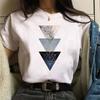 Maycaur 90s Mujaer Clothing Information T-shirt with Geometric Love Print Printed T-shirt for Women's Top
