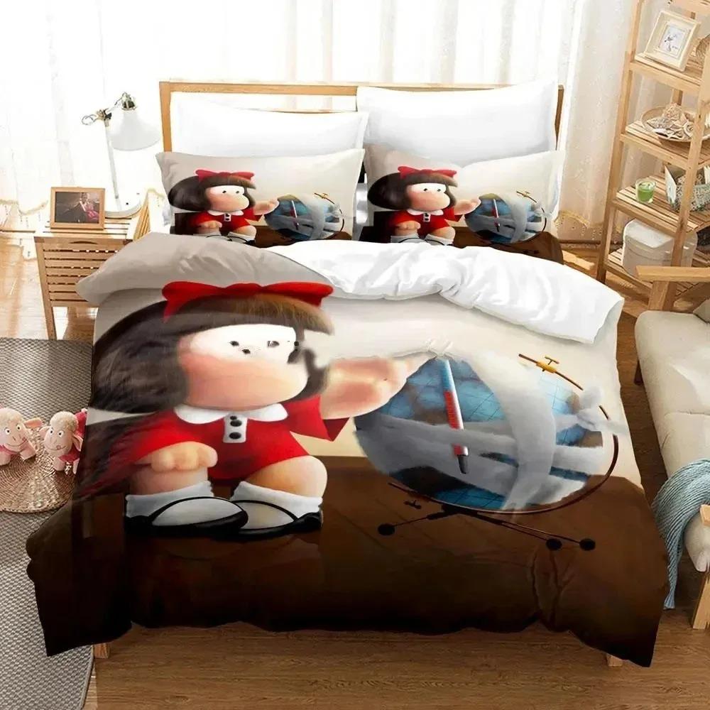 3D Print Mafalda Bedding Set Duvet Cover Bed Set Quilt Cover Pillowcase Comforter King Queen Size Boys Adult Bedding Set