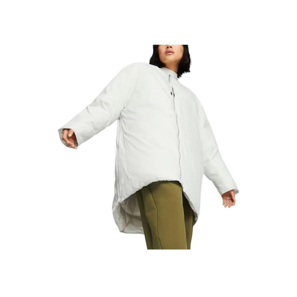 Puma Yona Primaloft Однотонная Хлопковая Куртка на Молнии с Длинным Рукавом Женская Куртка Серая 620828-17