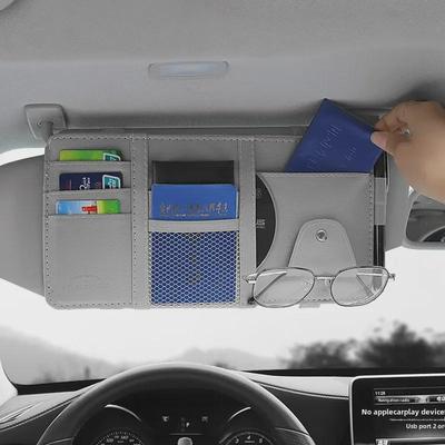 Многофункциональное хранилище для солнцезащитного козырька автомобиля: Держатель для очков, карточек, удостоверений личности