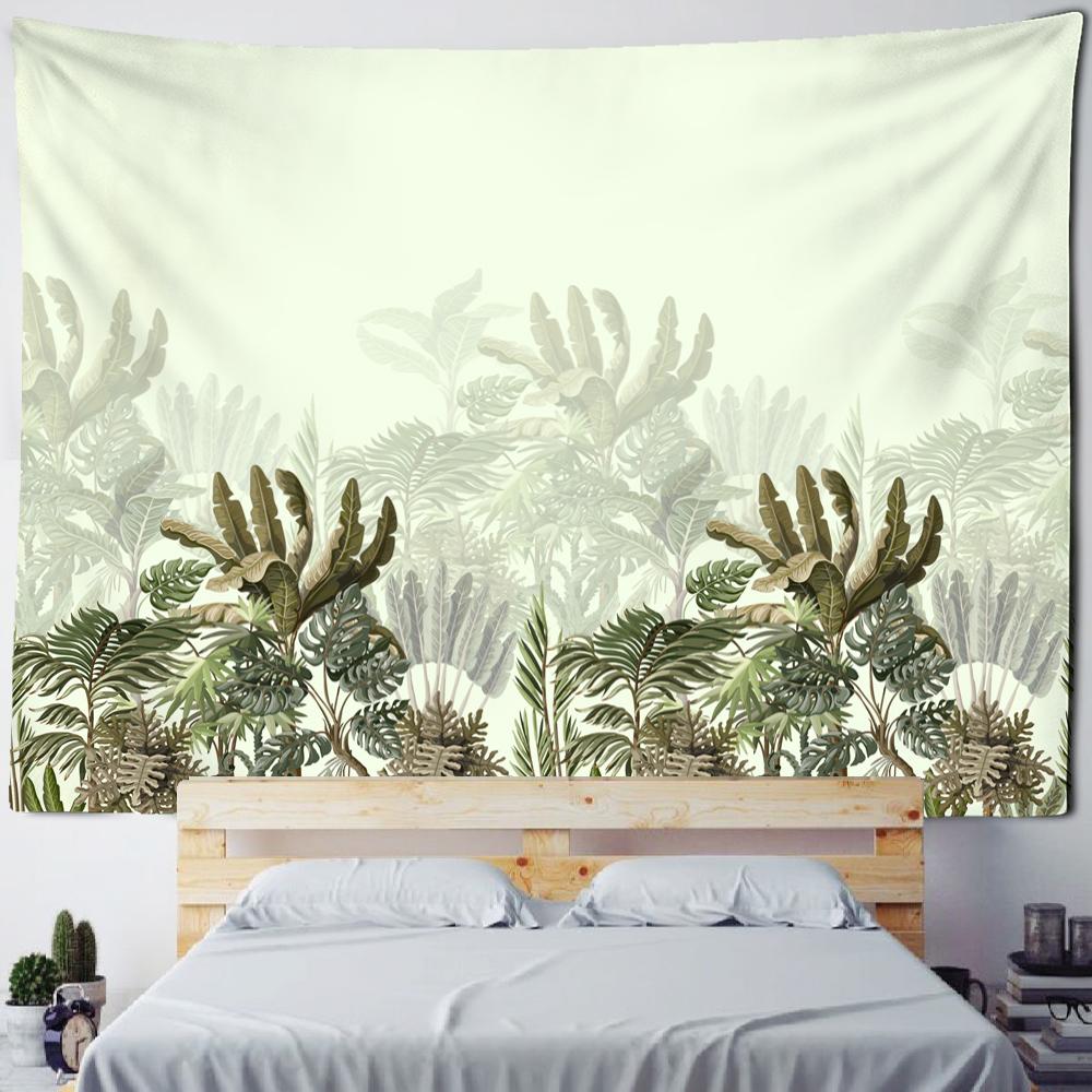 Гобелен с тропическими растениями и животными, настенный психоделический загадочный пейзаж, эстетика, декор для комнаты, гостиной