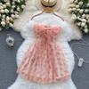 Women's Summer Pink Sweet Dress Mesh Party Mini Cute Dresses