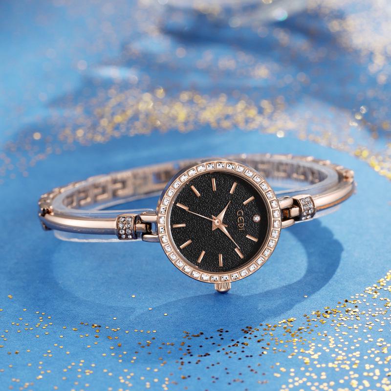 Женские роскошные часы-браслет Gedi с бриллиантами - Изысканный, маленький, водонепроницаемый кварцевый дизайн