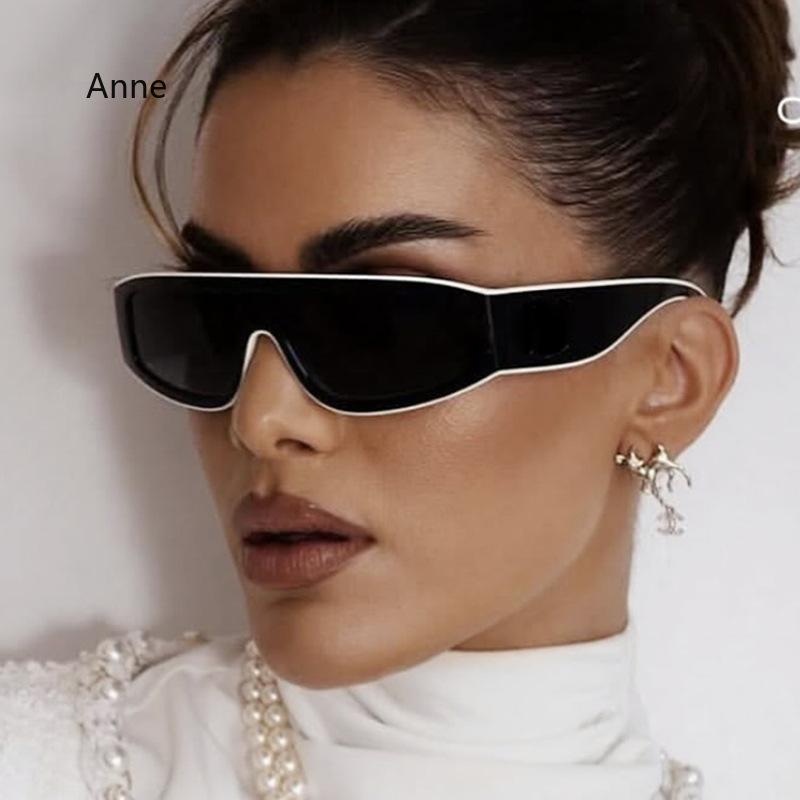 Vintage One Piece Black White Patchwork Sunglasses Women New Fashion Gradient Rectangle Sun Glasses Ladies Driving Shades