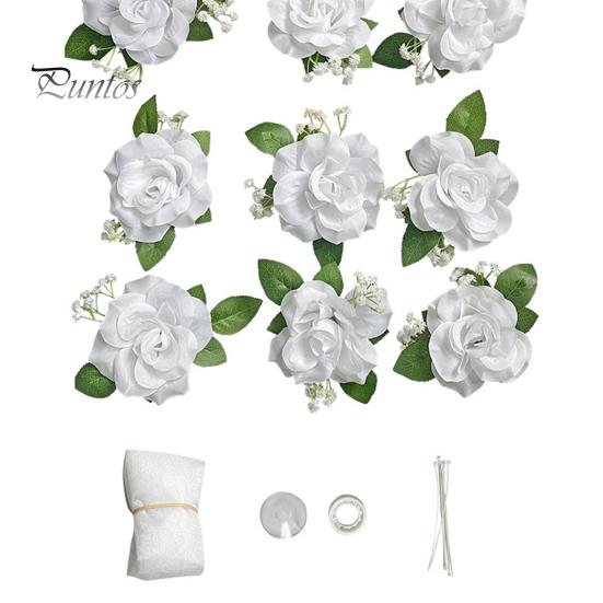 1 компл. свадебный автомобильный цветочный набор Элегантные украшения в европейском стиле Простая установка с присоской Искусственные цветы для любого автомобиля