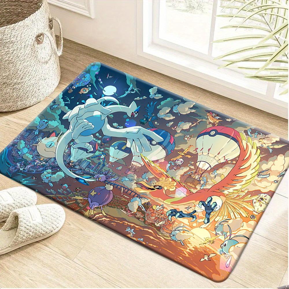 Pokemon Charmander Cute Print Non-slip Doormat, Soft Absorbent Floor Rug for Home Decor