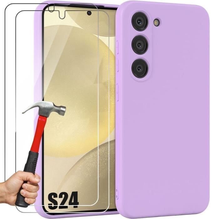 Coque de protection - BOOLING - pour Samsung Galaxy S24 - Silicone Violet - Antichoc - Anti-Rayures - Ultra Fine