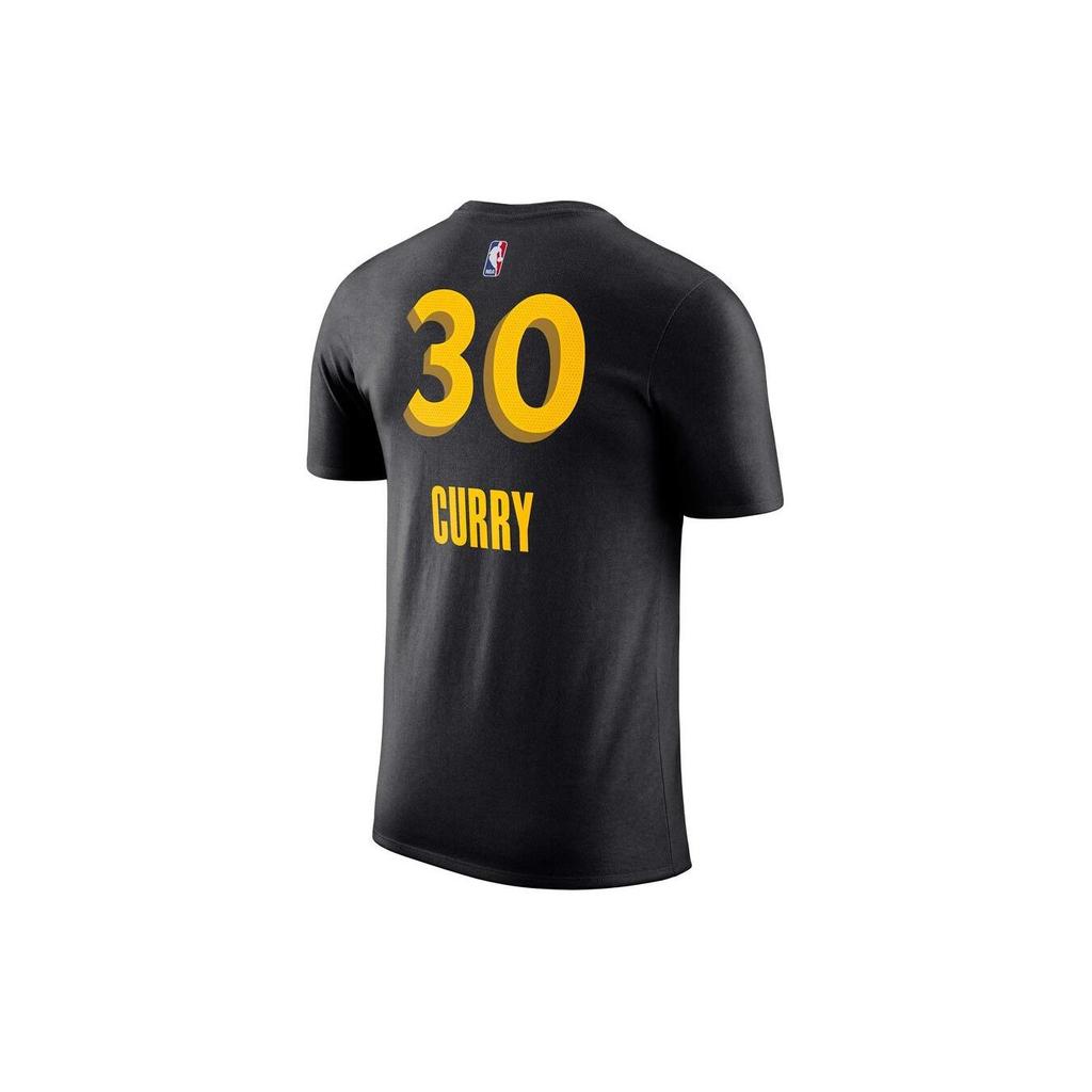 Nike Golden State Warriors 2023-24 Season Stephen Curry 30 Number Letter Print Crew Neck Short Sleeve T-Shirt Unisex T-Shirt Black FN1213-013