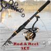 Телескопическая удочка и спиннинговая катушка для ловли карпа и окуня, снасти для морской и пресноводной рыбалки