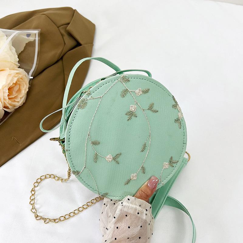 Retro Simple and Fashionable Textured Handbag for Summer New Chinese Style One-shoulder Crossbody Hand-carrying Small Round Bag for Women