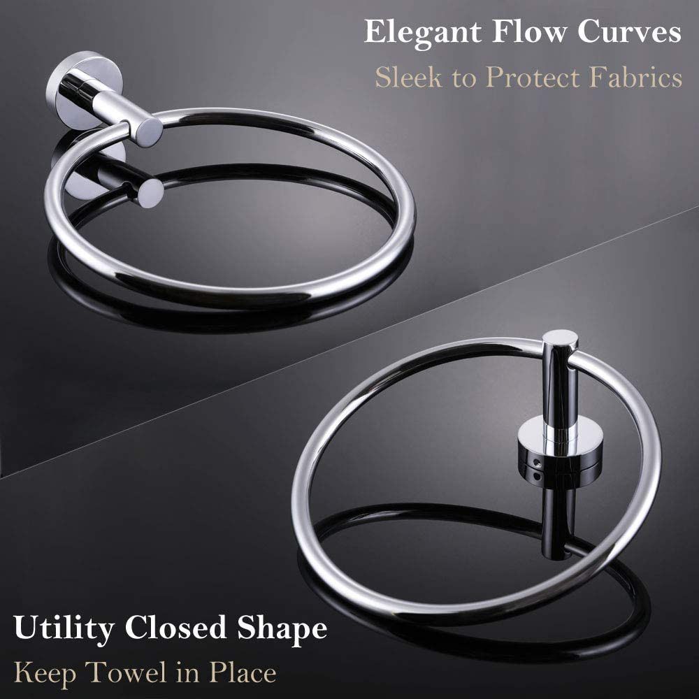 Stainless Steel Round Rack Bathing Kitchen Hanger Towel Ring Bathroom Accessories Towel Holder