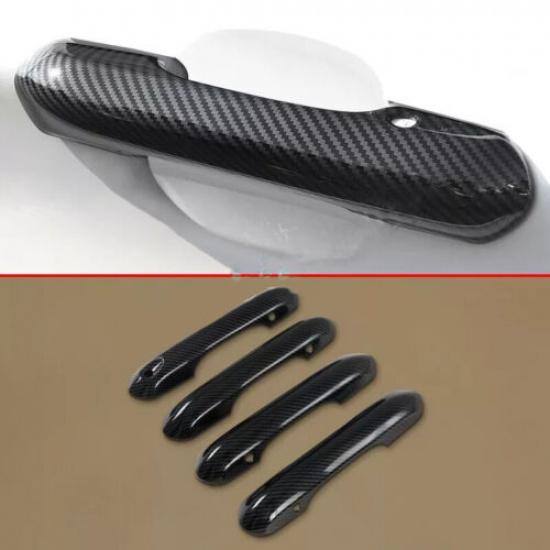 Carbon Fiber Car Door Handles Cover Trim For Ford Explorer -