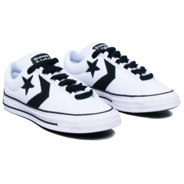 Converse Кроссовки для скейтборда Puff Player, нескользящие, износостойкие, низкие, унисекс, бело-черные, A14721C
