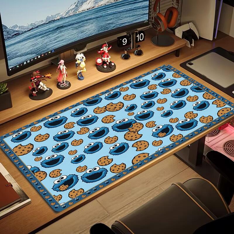 Cookie Monster Color Mouse Pad Large Gaming Table Cushion Non-slip Laptop Tablet Big Mousepad XXL Mat Mini PC Playmat With Lock edge