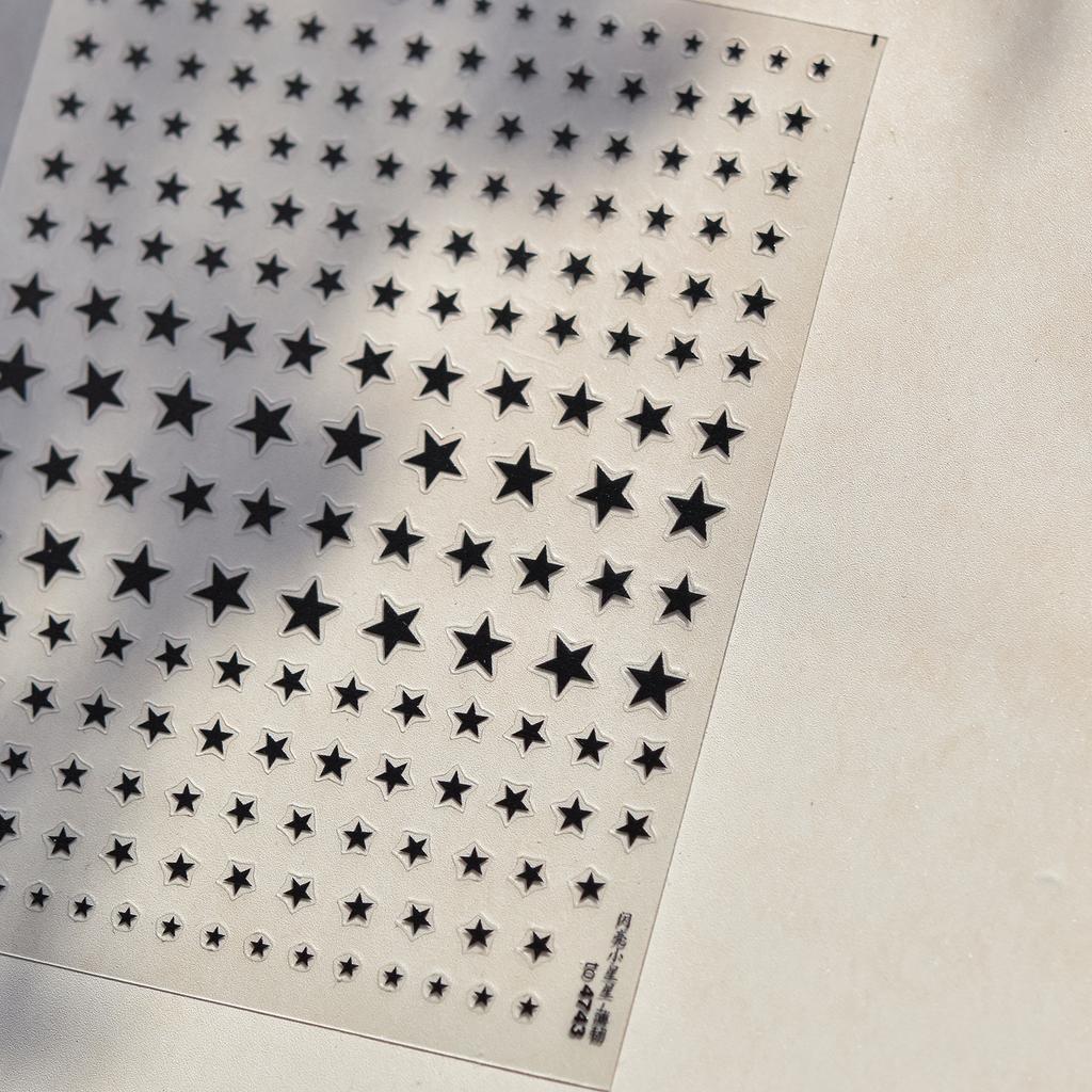1pcs 5D Relief Kawaii Colorful Star Nail Art Stickers Multi Macaron Mangxing Nail Decorations Self Adhesive Decals Accessories