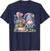 Hello Spring Gnome Flower Basket Graphic T-Shirt Casual Short Sleeve Round Neck Daily Tee For Men