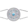 [Q0561] - Silver Bracelet 'Boho' Turquoise Silver (rhodium-plated) - 20x20 Mm