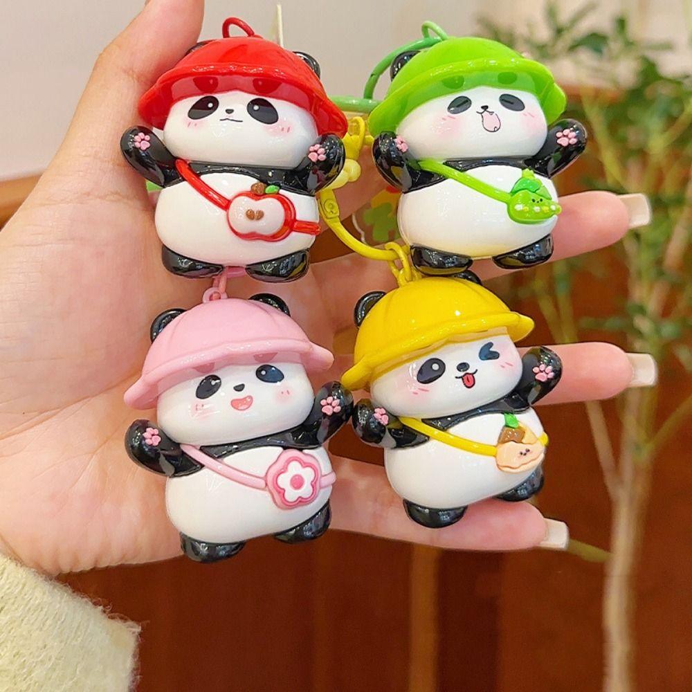 Creative Cartoon Panda Keychain Cute Key Ring Hanging Accessories Bag Pendants  Small Gifts