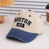 Patchwork Baby Baseball Hat Korean Style Children's Sunhat Fashion Letter Peaked Cap  Boys Girls