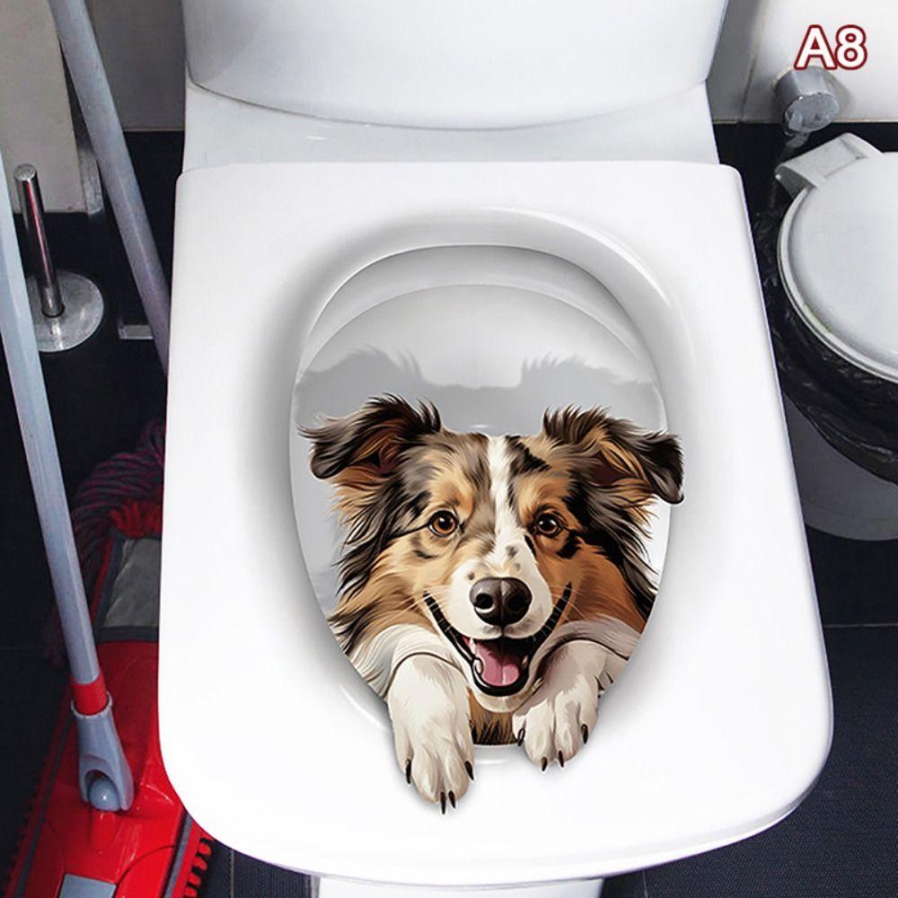 3D Наклейка на стену с кошкой Сделай сам Наклейки на сиденье унитаза Креативные наклейки на унитаз