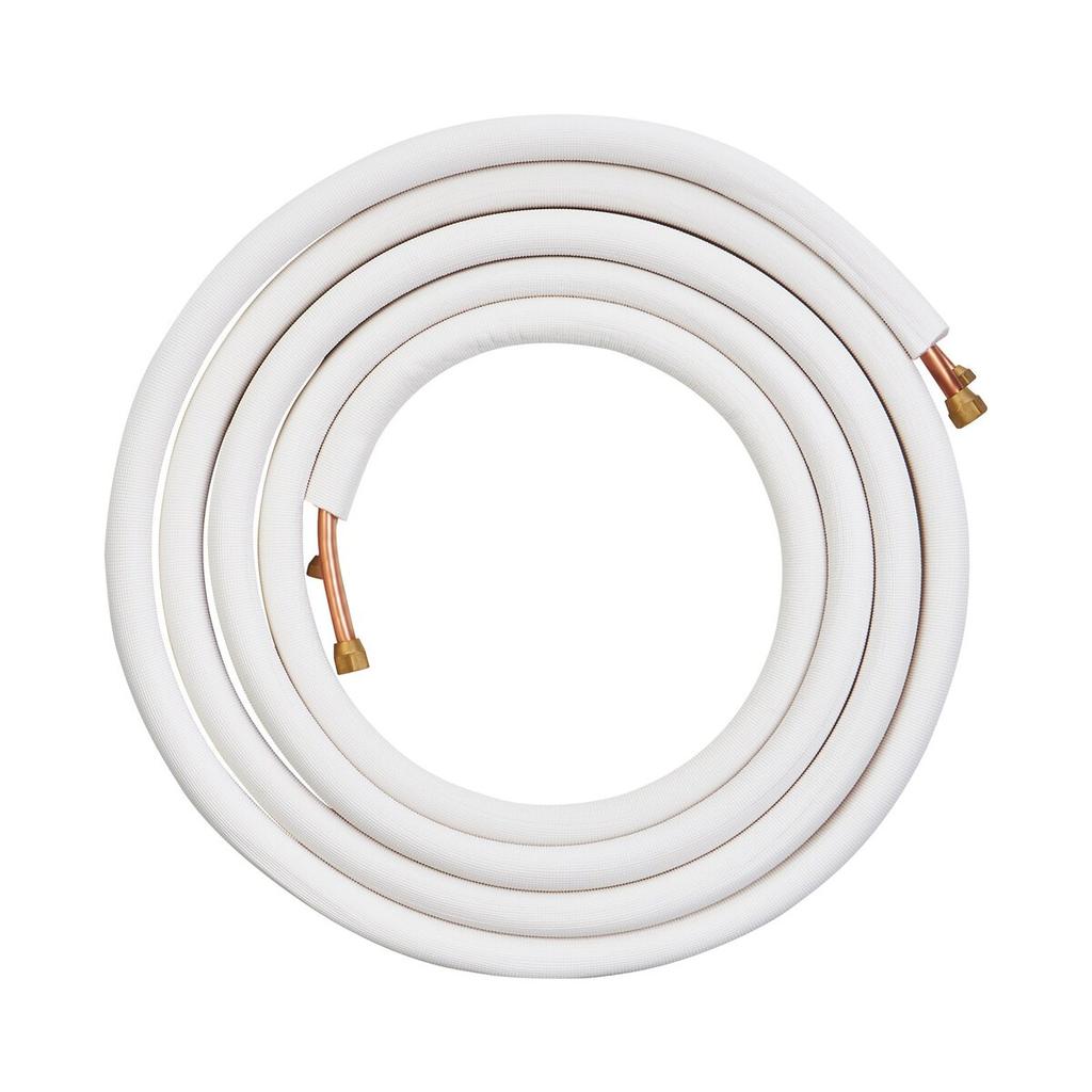 7620mm Mini Split Line Set, 9.5 & 15.9mm O.D Copper Pipes Tubing and Triple-Layer Insulation, for Mini Split Air Conditioning Refrigerant or Heating